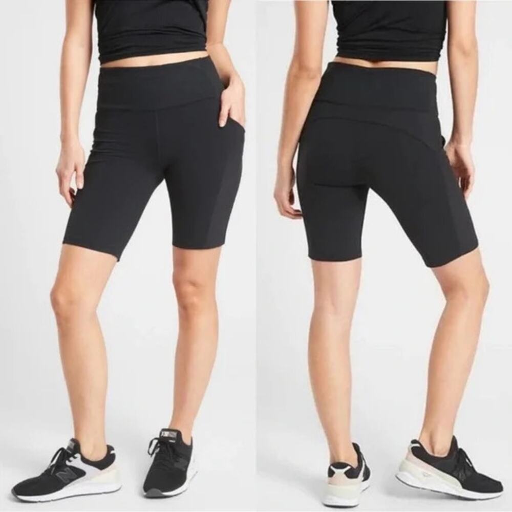 Athleta Womens Excursion Hybrid 9" High Rise Pocket Bike Athletic Shorts XS
